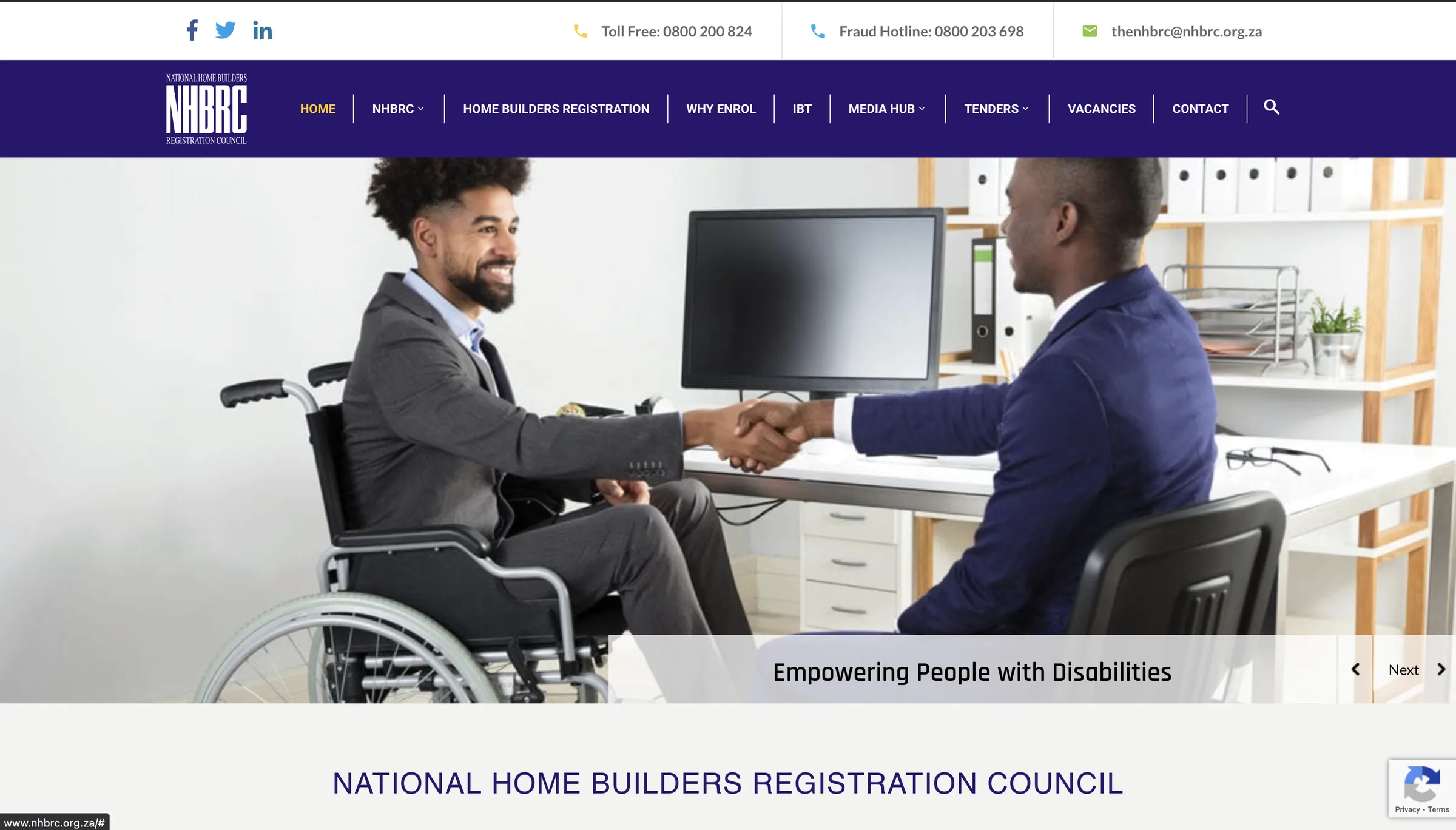 NHBRC interface